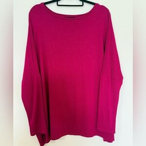 Umgee Maroon Long Sleeve Top with Crossover Back